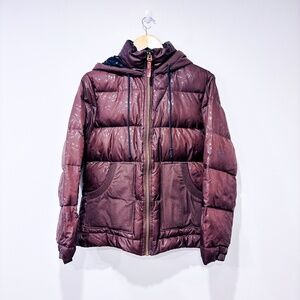 WOOLRICH Brown floral down puffer coat | Warm winter jacket *